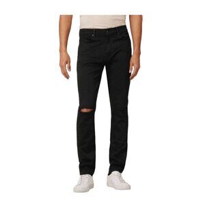 Joe's Jeans Mens Black Mid Rise The Dean Ripped Knees Taper Fit Jeans Sz 36 New